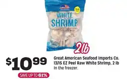 Grocery Outlet Great American Seafood Imports Co. 13/15 EZ Peel Raw White Shrimp, 2 lb offer