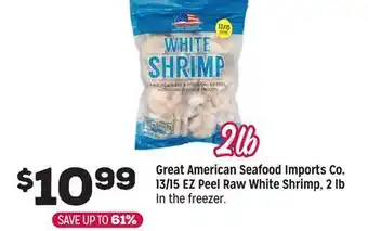 Grocery Outlet Great American Seafood Imports Co. 13/15 EZ Peel Raw White Shrimp, 2 lb offer