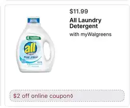 Walgreens All Laundry Detergent offer