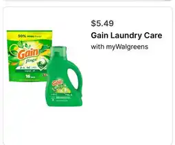 Walgreens Gain Laundry Care offer