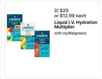 Walgreens Liquid I. V. Hydration Multiplier offer