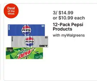Walgreens 12 - Pack Pepsi Products offer