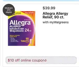 Walgreens Allegra Allergy Relief offer