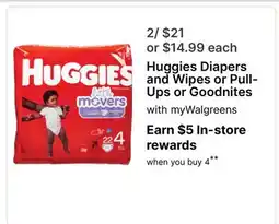 Walgreens Huggies Diapers and Wipes or Pull-Ups or Goodnites offer