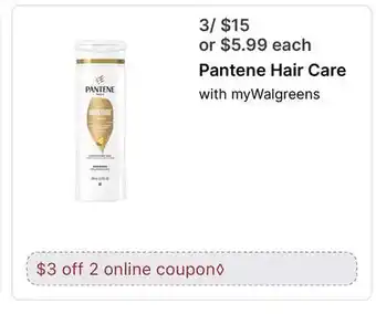 Walgreens Pantene Hair Care offer