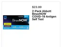 Walgreens 2-Pack Abbott BinaxNOW COVID-19 Antigen Self Test offer