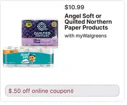 Walgreens Angel Soft or Quilted Northern Paper Products offer