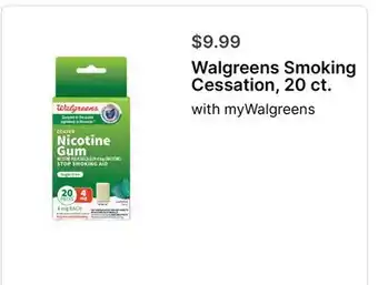 Walgreens Walgreens Smoking Cessation, 20 ct offer