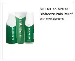 Walgreens Biofreeze Pain Relief offer