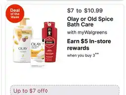 Walgreens Olay or Old Spice Bath Care offer