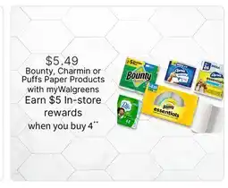 Walgreens Bounty, Charmin or Puffs Paper Products offer
