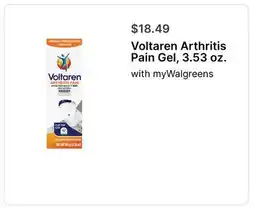 Walgreens Voltaren Arthritis Pain Gel, 3.53 oz offer