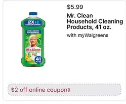 Walgreens Mr. Clean Household Cleaning Products, 41 oz offer
