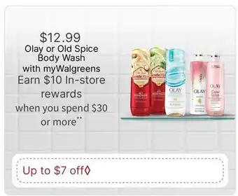 Walgreens Olay or Old Spice Body Wash offer