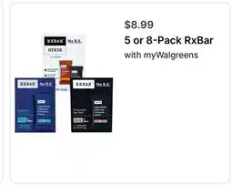 Walgreens 5 or 8-Pack RxBar offer
