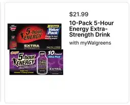 Walgreens 10-Pack 5-Hour Energy Extra- Strength Drink offer