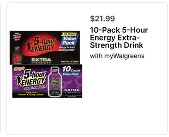Walgreens 10-Pack 5-Hour Energy Extra- Strength Drink offer