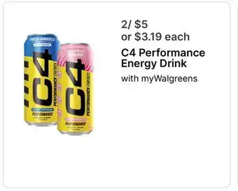 Walgreens C4 Performance Energy Drink offer