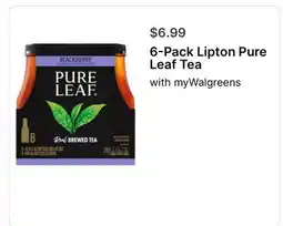 Walgreens 6-Pack Lipton Pure Leaf Tea offer