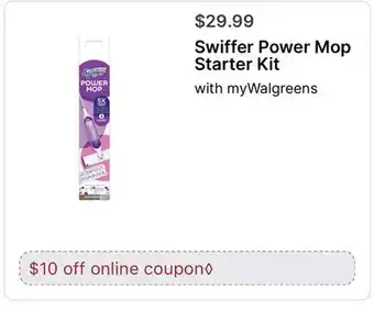 Walgreens Swiffer Power Mop Starter Kit offer