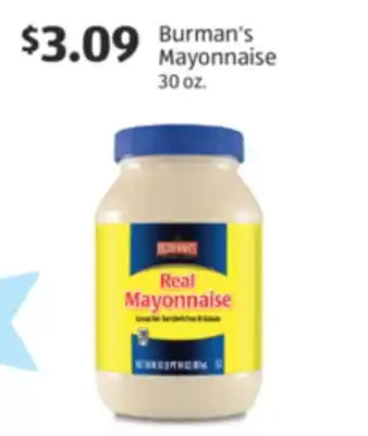 Aldi Burman's Mayonnaise offer