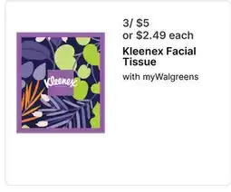 Walgreens Kleenex Facial Tissue offer