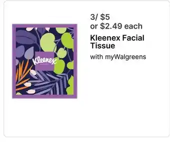 Walgreens Kleenex Facial Tissue offer
