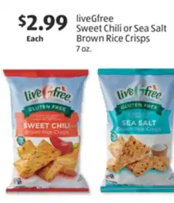 Aldi liveGfree Sweet Chili or Sea Salt Brown Rice Crisps offer