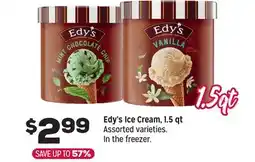 Grocery Outlet 1 qt qt Edy's Ice Cream, 1.5 qt offer