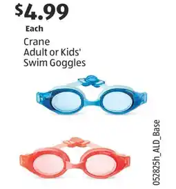 Aldi Crane Adult or Kids' Swim Goggles offer