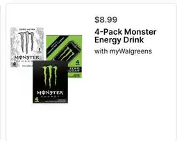 Walgreens 4 - Pack Monster Energy Drink offer