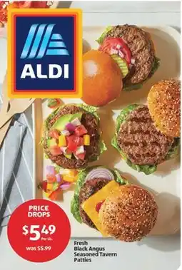 Aldi Fresh Black Angus Seasoned Tavern Patties offer