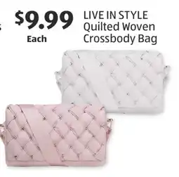 Aldi LIVE IN STYLE Quilted Woven Crossbody Bag offer