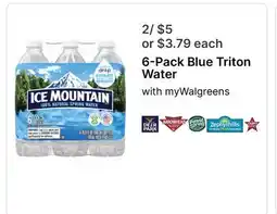 Walgreens 6-Pack Blue Triton Water offer