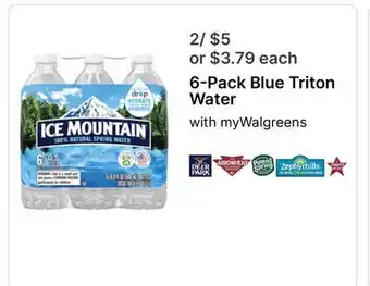 Walgreens 6-Pack Blue Triton Water offer
