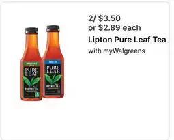 Walgreens Lipton Pure Leaf Tea offer