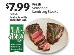 Aldi Fresh Seasoned Lamb Leg Steaks offer