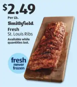Aldi Smithfield Fresh St. Louis Ribs offer