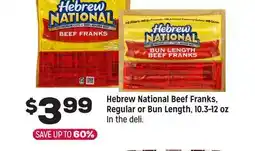 Grocery Outlet Hebrew National Beef Franks, Regular or Bun Length, 10.3-12 oz offer