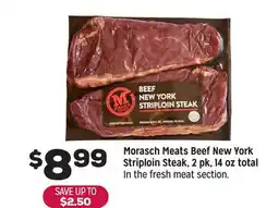 Grocery Outlet Morasch Meats Beef New York Striploin Steak offer