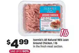 Grocery Outlet Isernio's All Natural 96% Lean Ground Chicken offer