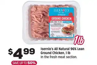 Grocery Outlet Isernio's All Natural 96% Lean Ground Chicken offer