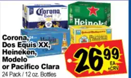 Superior Grocers Corona, Dos Equis XX, Heineken, Modelo or Pacifico Clara offer