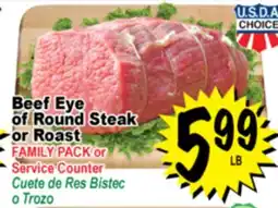 Superior Grocers Beef Eye of Round Steak or Roast offer