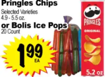 Superior Grocers Pringles Chips 4.9-5.5 oz. or Bolis Ice Pops 20 Count offer