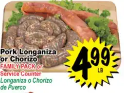 Superior Grocers Pork Longaniza or Chorizo offer