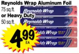 Superior Grocers Reynolds Wrap Aluminum Foil 75 sq. ft. or Heavy Duty 50 sq. ft offer