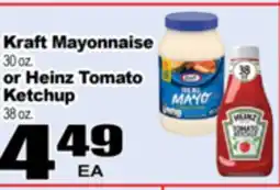 Superior Grocers Kraft Mayonnaise 30 oz. or Heinz Tomato Ketchup 38 oz offer