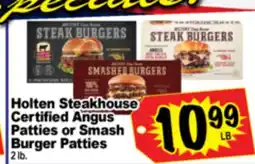 Superior Grocers Holten Steakhouse Certified Angus Patties or Smash Burger Patties offer