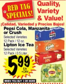 Superior Grocers Pepsi Cola, Manzanita or Crush,Lipton ice Tea offer